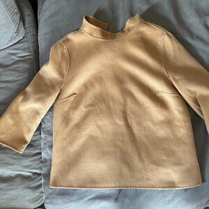 MoVint new york camel colored wool long sleeve shirt/sweater size M